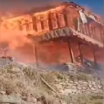 परवाड़ी गांव में लगी आग, ढाई मंजिला मकान जलकर राख